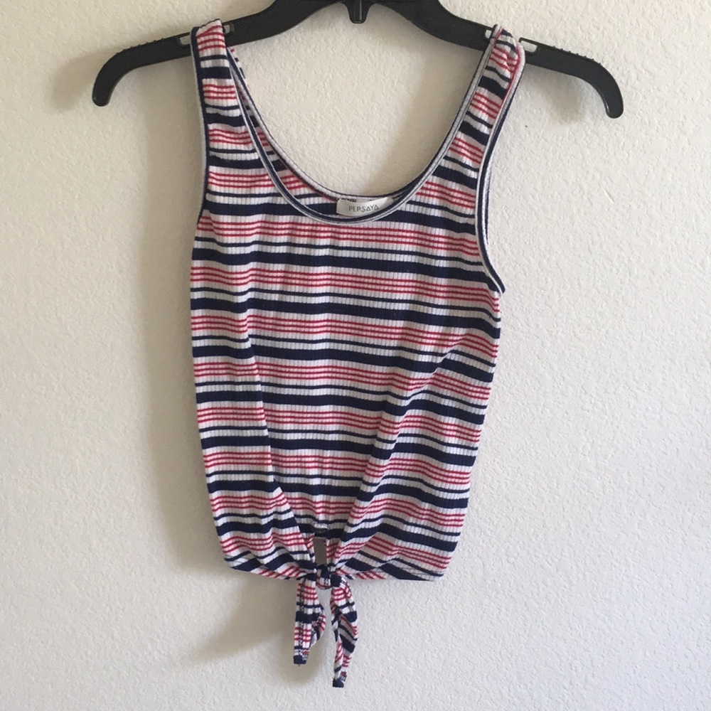 Front tie tank top